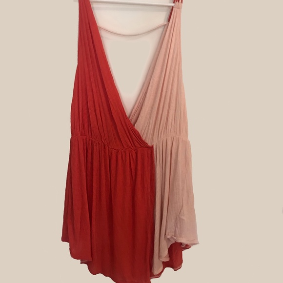 Free people Orange Last Night Tank Top Sz Large - Picture 3 of 5